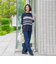 【WEB限定】デニムカーブパンツ≪洗濯機で洗える≫