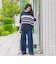 【WEB限定】デニムカーブパンツ≪洗濯機で洗える≫