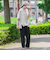 【旅楽シリーズ/極】メランジツイルストレートパンツ≪洗濯機で洗える≫