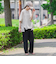 【旅楽シリーズ/極】メランジツイルストレートパンツ≪洗濯機で洗える≫