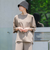 【大きいサイズ】【旅楽シリーズ/極】メランジツイルブラウス≪洗濯機で洗える≫
