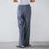 【WEB限定】デニム見えシャンブレーワイドパンツ≪洗濯機で洗える≫