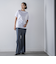 【WEB限定】デニム見えシャンブレーワイドパンツ≪洗濯機で洗える≫