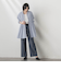 【WEB限定】デニム見えシャンブレーワイドパンツ≪洗濯機で洗える≫