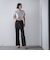 【WEB限定/大きいサイズ】デニム見えシャンブレーワイドパンツ≪洗濯機で洗える≫