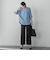 【WEB限定/大きいサイズ】デニム見えシャンブレーワイドパンツ≪洗濯機で洗える≫