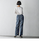 【WEB限定/大きいサイズ】デニム見えシャンブレーワイドパンツ≪洗濯機で洗える≫