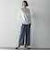 【WEB限定/大きいサイズ】デニム見えシャンブレーワイドパンツ≪洗濯機で洗える≫