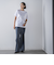 【WEB限定/大きいサイズ】デニム見えシャンブレーワイドパンツ≪洗濯機で洗える≫