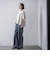 【WEB限定/大きいサイズ】デニム見えシャンブレーワイドパンツ≪洗濯機で洗える≫