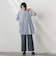 【WEB限定/大きいサイズ】デニム見えシャンブレーワイドパンツ≪洗濯機で洗える≫