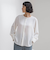 【大きいサイズ】メランジツイルノーカラーブラウス≪洗濯機で洗える≫