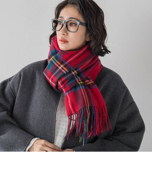 チェックマフラー** ikka（イッカ） マフラー ストール カシミヤタッチチェックマフラー