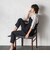 【WEB限定】“美脚デニム見え”裾スリットテーパードパンツ