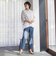 【WEB限定】“美脚デニム見え”裾スリットテーパードパンツ