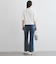 ケミカルデニムフレアパンツ≪洗濯機で洗える≫