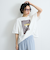 配色フォトプリントTシャツ≪手洗い可能≫