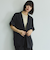 麻タッチ配色ニットノースリトップス≪手洗い可能≫
