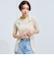 麻タッチ配色ニットノースリトップス≪手洗い可能≫