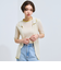 麻タッチ配色ニットノースリトップス≪手洗い可能≫