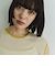 麻タッチ配色ニットノースリトップス≪手洗い可能≫