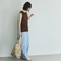 麻タッチ配色ニットノースリトップス≪手洗い可能≫