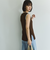 麻タッチ配色ニットノースリトップス≪手洗い可能≫