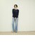 ウエストゴムフレアストレッチデニム