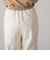 リネンライク配色ワイドクロップドパンツ≪手洗い可能≫
