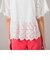 【socolla】コットンレースドッキングTシャツ≪洗濯機で洗える≫