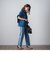 【socolla】WATER LESS DENIMサイドラインパンツ≪洗濯機で洗える≫