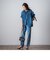 【socolla】WATER LESS DENIMサイドラインパンツ≪洗濯機で洗える≫