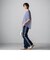 【socolla】WATER LESS DENIMサイドラインパンツ≪洗濯機で洗える≫