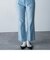 【socolla】センタープレスフレアデニムパンツ≪洗濯機で洗える≫
