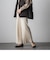 【socolla】ベロアプリーツストレートパンツ≪手洗い可能≫