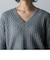 【deluxee'm】エアヤーン柄編み切替Vネックニットプルオーバー