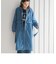 【socolla】ロングブルゾンデニムコート≪手洗い可能≫