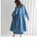 【socolla】ロングブルゾンデニムコート≪手洗い可能≫