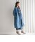 【socolla】ロングブルゾンデニムコート≪手洗い可能≫