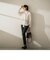 【叶えるパンツ2023AW】AVAフロントスリットスリムパンツ≪洗濯機で洗える≫