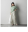 ストライプサイドベルトワイドパンツ≪洗濯機で洗える≫