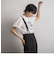 サスペンダー付きピンストライプワイドパンツ≪洗濯機で洗える≫