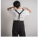 サスペンダー付きピンストライプワイドパンツ≪洗濯機で洗える≫