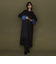 配色袖口フレアワンピース≪洗濯機で洗える≫