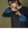 配色袖口フレアワンピース≪洗濯機で洗える≫