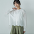 叶えるスカラップ刺繍クロップドシャツ≪手洗い可能≫