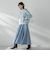 カラーストライプパネルフレアスカート≪洗濯機で洗える≫