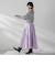 カラーストライプパネルフレアスカート≪洗濯機で洗える≫