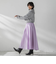 カラーストライプパネルフレアスカート≪洗濯機で洗える≫