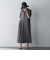5分袖サイドプリーツシャツワンピース≪手洗い可能≫
